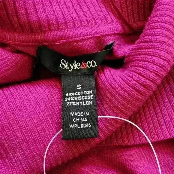 Style&co knit magenta cowl neck tunic top size small - Picture 6 of 8